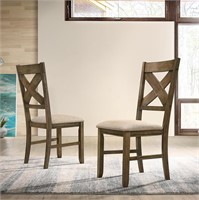 Roundhill Furniture 2 PC Set - Dining Chair, Maple