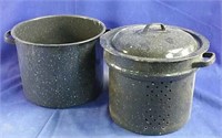 Enamel steamer pot  9" round