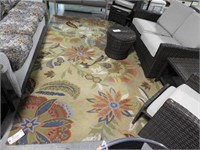 Modern style machined floral area rug