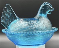 Vintage Indiana Horizon Blue Large Hen On The