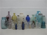 Assorted Glass Bottles Tallest 11" See Info