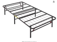 Foldable Metal Platform Bed Frame, Twin XL, Black