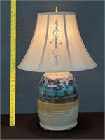 Stoneware Painted Jug Lamp