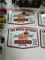 (2) Busted Knuckle tin thermometers