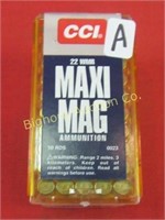 (A) Ammo: CCI 22WMR Maxi Mag 50 Rounds in Lot