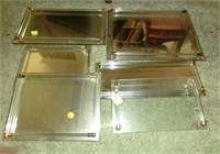 6 mirrored & glass dresser trays