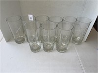Set of nine glasses monogrammed with the letter W