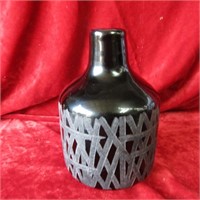 Art glass Vase bottle. Etched.