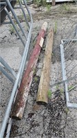 2- posts , pallets and fire wood