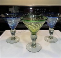 3 Colorful Margartia Glasses