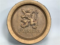 Löwenbräu Plastic Barrel Beer Sign