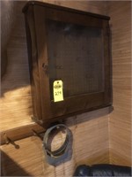 Wooden Display Case W/key & Coat Hanger