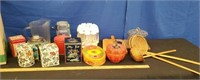 Box Tins, Spice Rack with Jars, misc Decor