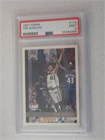 1997 TOPPS TIM DUNCAN RC MINT 9 PSA GRADED