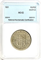 1951 Mauritius Rupee MS-62