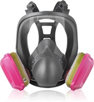 $30  Full Face Respirator Mask - Grey & Pink
