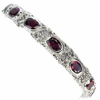 Natural Unheated Oval Rhodolite Garnet Bangle