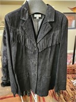 d&Co Size XL Leather Fringe Jacket