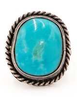 Navajo Sterling Turquoise Ring Sz. 5.5