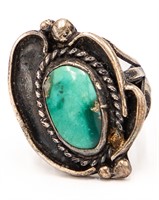 Navajo Sterling Turquoise Ring Sz. 4
