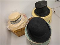 3 vintage men's hats - Knox, etc. - 2 heavily