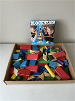 1982 BLOCKHEAD Game & Wooden Blocks