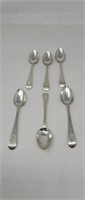 Group of 6 silver tea spoons 87grams