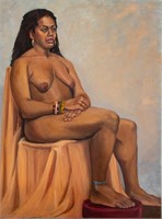 Penny Purpura Nude Woman Portrait Oil on Canvas