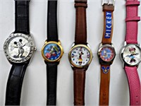 (5) MICKEY MOUSE WRIST WATCHES