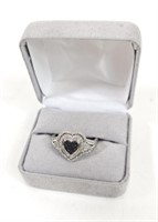 COLLECT 10k Silver Heart Ring w/Various Stones