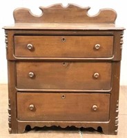 Antique Edwardian 3-drawer Wood Washstand