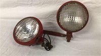 Pair Guide USA Cherry Red Tractor Lights