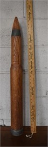 Large Trench Art Bullet w/ Wood Turning