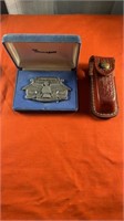 Ithaca Gun Belt Buckle, Knife Holster