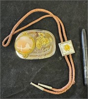 Agate Belt Buckle & Horse Bolo