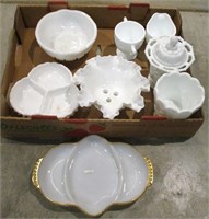 Box of Fenton, Westmoreland, Misc Glassware