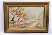 Framed Signed N. Dickenson Watercolor Painting