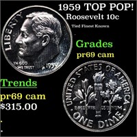 Proof 1959 Roosevelt Dime TOP POP! 10c Graded pr69