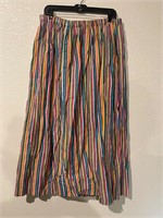 Vintage Striped Skirt Homemade Elastic Waist