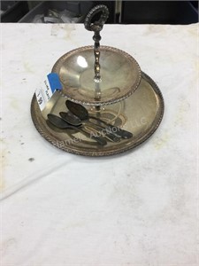 Silver plate server and spoons