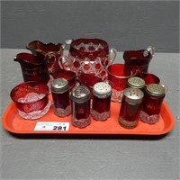 Nice Lot of Ruby Flash Souvenir Glassware