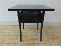 Small Marble Top Plastic Wicker Table,