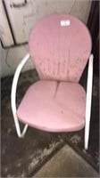 Pink metal lawn chair