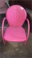 pink metal lawn chair