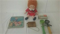 Vintage items includes Annie doll, singer