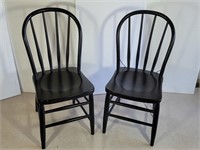 (2) Black Windsor Chairs