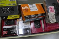 Assorted nails and 1 box trim screws