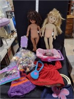 Two Lrg Dolls & Mini Dolls Lot