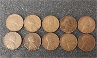 1919, 1940s,  1950s wheat pennies