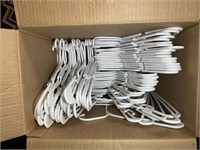 BOX OF APPROX. 100 PLASTIC COAT HANGERS